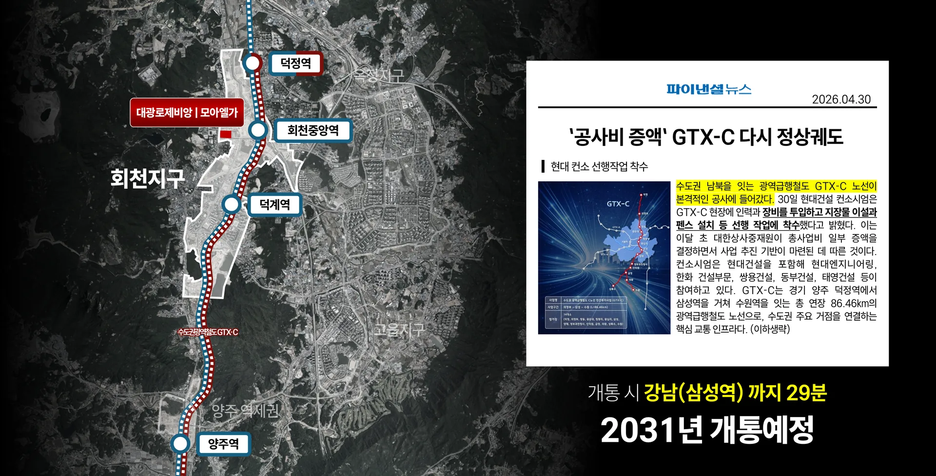 GTX회천 대광로제비앙 모아엘가 프리미엄 - 1호선 + GTX 동시 이용 가능